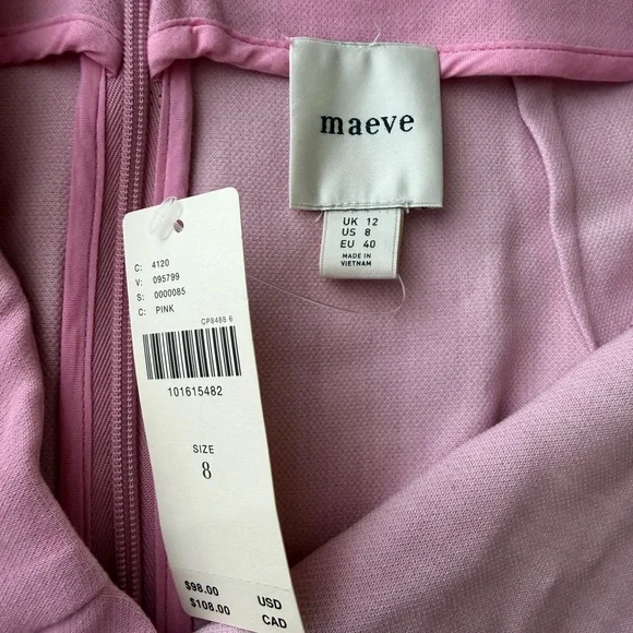 BNWT Maeve Anthropologie Light Pink Linen Style Tailored Mini Skirt - Picture 4 of 5